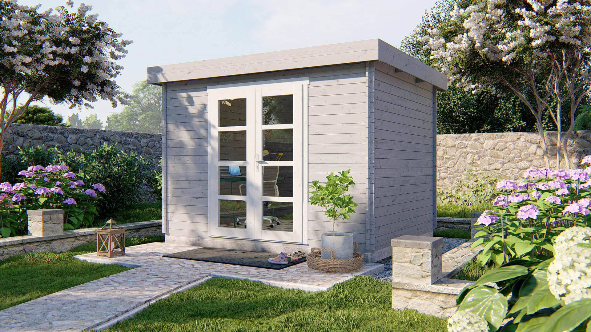 Houthem tuinhuisje geschilderd